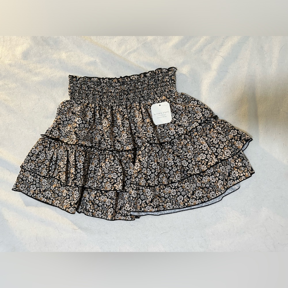Altar’D State Floral Ruffle Skirt